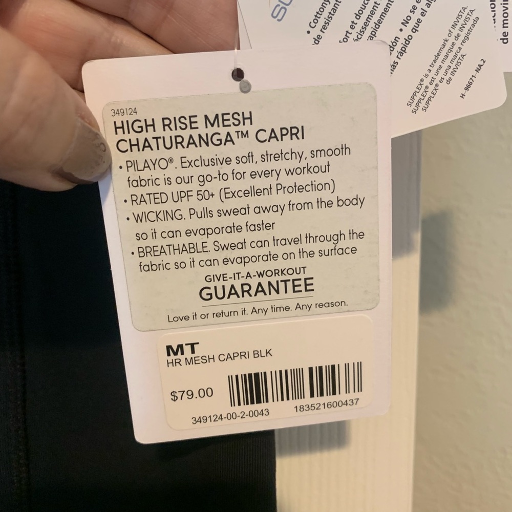 NWT Athleta High Rise Mesh Chaturanga Capri Size M-Tall - Picture 6 of 7